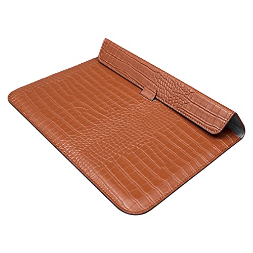 Protective Slim Portable Laptop Sleeve 13-13.6 Inch Crocodile PU Leather Case for MacBook Neo 13 A18 Pro A3404 Air 13 Pro 13 M5 A3449 M4 A3240 M3 M2 M1, for HP Dell Microsoft Notebook, Brown - color: Brown