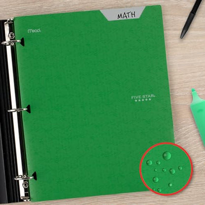 Five Star 2-Pocket Folder, Plastic Folder with Stay-Put Tabs, Fits 3-Ring Binder, Holds 8-1/2" x 11" Paper, Forest Green (333420E-ECM) - color: Forest Green