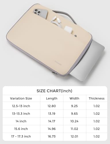 DOMISO 14 inch Laptop Case Sleeve Protective Cover Compatible with 15 inch MacBook Air M4 M3 M2,MacBook Pro,14-15 inch HP Dell ASUS Lenovo Chromebook,Waterproof Computer Cases Bag with Handle,Beige - color: Beige, size: 15" for Macbook Air