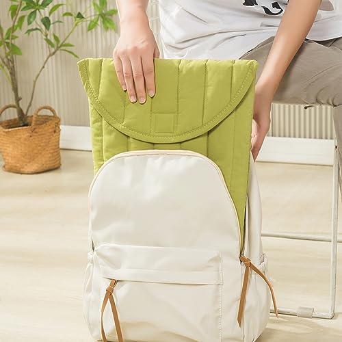 Puffy Laptop Sleeve 11-12 Inch, Soft Laptop Case, Green | Compatible with 11-12 Inch Macbook Pro/Air, Asus/Dell Xps/Lenovo Laptops, Protective Carrying Bag for Women and Men - color: Streak-Green, size: 11/12