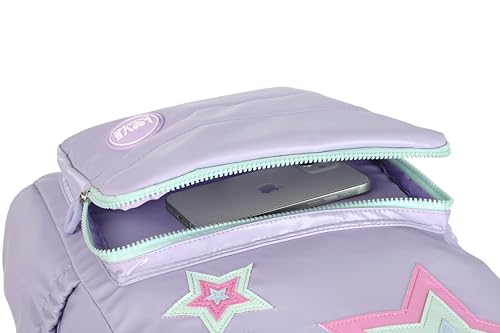 Purple Kids Rolling Backpacks for Girls 8-12 (STARS PURPLE) - color: Starts Purple