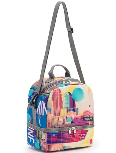 NEW TILAMI Kids Lunch Bag Double Insulated for tilami Rolling Backpack Girls Boys forTravel School Picnic, City Pastel - color: City Pastel