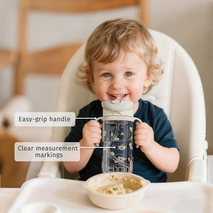 Evorie Tritan Spill Proof Straw Sippy Cups for Toddlers 1–3 Years, 10 Oz | BPA & BPS-Free, Toddler water bottle, Easy grip handles, Dishwasher safe, Durable Tritan, Easy to clean, Koala - color: Koala