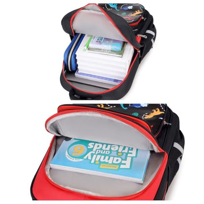 3-in-1 Kids Backpack with Insulated Lunch Bag and Pencil Case for Elementary Middle School, Lightweight, Colorful Prints, Waterproof Fabric, 17" Large Capacity - color: Multicolor