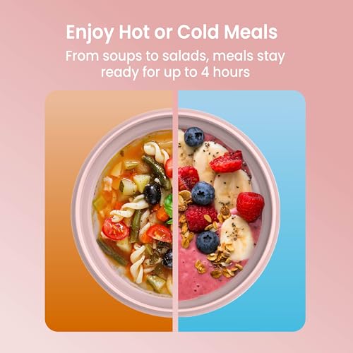 Bentgo Bowl - Insulated Leak-Resistant Bowl with Snack Compartment, Collapsible Utensils and Improved Easy-Grip Design for On-the-Go - Holds Soup, Rice, Cereal & More - BPA-Free, 21.2 oz (Blush) - color: Blush