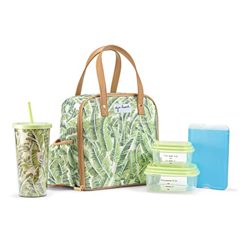 Fit & Fresh Lunch Bag For Women, Insulated Womens Lunch Bag For Work, Leakproof & Stain-Resistant Large Lunch Box For Women With Containers, Tumbler & Ice Pack, Zipper Closure Wichita Bag Palm Leaves - color: Palm Leaves