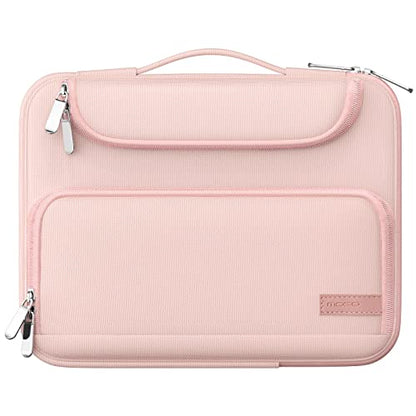 MoKo 9-11 Inch Tablet Sleeve Bag, Fits iPadAir 5/4th 10.9, iPadPro 11 Inch, iPad 9/8th 10.2, iPad 10th 10.9, Tab S8/S9 11",Waterproof Polyester Bag with Double Pockets,Retractable Handle, Pink - color: Pink, style: 9-11 Inch