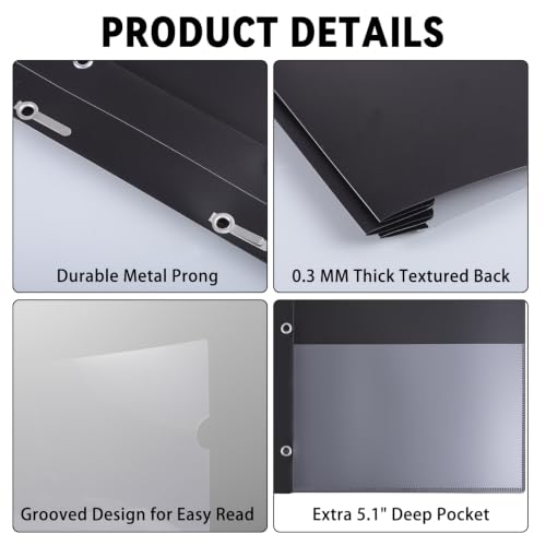 10 Pack Report Covers with 3-Prong Fasteners,Presentation Folders Letter for 8.5x11 Letter Size Paper Clear Front Resume Portfolio Folder for School Homework, Office Reports and Business