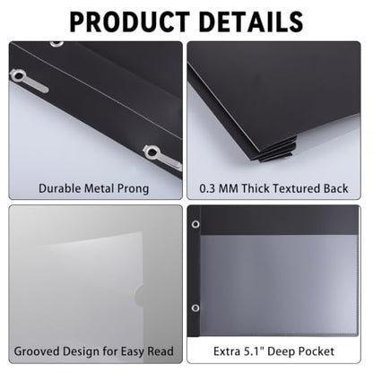 10 Pack Report Covers with 3-Prong Fasteners,Presentation Folders Letter for 8.5x11 Letter Size Paper Clear Front Resume Portfolio Folder for School Homework, Office Reports and Business