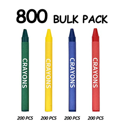 Rarlan Crayons Bulk, 4 Classic Colors, 200 Boxes, 800 Count Crayons | for Kids, Toddlers, Teachers, Restaurants, Party Favors, Goody Bags, Classroom Must Have, School Supplies