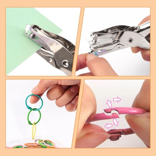 40 PCS Colorful Book Rings 1 Inch Binder Rings with Metal Single Hole Punch for Index Cards Flashcards, Metal Steel Notebook Paper Rings Keychain Rings for School Office Home