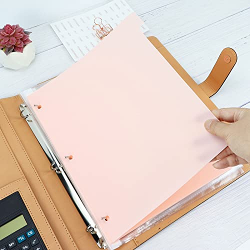 Buqoo Binder Dividers with Tabs, 8 Tab Dividers for 3 Ring Binder, Pink Binder dividers, Notebook Dividers for Journal Planner 8 Sheets Per Set - color: Pink