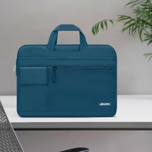 MOSISO Laptop Shoulder Bag Polyester Flapover Briefcase Sleeve Case | Compatible with MacBook Air/Pro,13-13.3 inch Notebook,Compatible with MacBook Pro 14 inch M5 M4 M3 M2 M1 2026, Deep Teal - color: Deep Teal, size: 13.3 inch