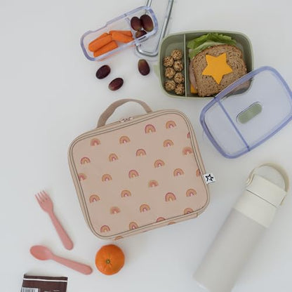 Tiny Twinkle Insulated Lunch Box for Girls and Boys | Durable and Reusable for School & Travel | Ages 3 and Up | Waterproof and Easy to Clean | PFAs and BPA Free（Boho Rainbow） - color: Boho Rainbow