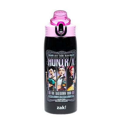 Zak Designs KPop Demon Hunters Sage Kids Water Bottle For School or Travel, 19oz Stainless Steel Water Bottle With Straw and Leak-Proof, Pop-Up Spout Cover, BPA Free (Huntrix Takedown Tour) - color: KPop Demon Hunters (Huntrix Takedown Tour)