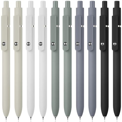Epakh Gel Pens, 10 Pcs 0.5mm Quick Dry Black Ink Fine Point Smooth Writing Pens High End Series Retractable Aesthetic Ballpoint for Office School Supplies Women Men Gifts(Classic Color,Classic) - color: Classic Color, style: Classic