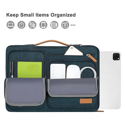 MOSISO 12.9 inch Tablet Sleeve Case for iPad Pro 13 M4 & iPad Air 13 M3 M2, iPad Pro 12.9 M2 M1 6/5th with Magic Keyboard&Smart Keyboard Folio, Side Open Carrying Bag with 4 Zipper Pockets, Teal Green - color: Teal Green, size: 12.9 inch