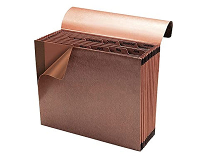 Smead TUFF Expanding File, 12 Pockets, Monthly (Jan.-Dec.), Flap and Cord Closure, Letter Size, Redrope (70388) - size: Letter Size, style: Monthly (Jan-Dec)