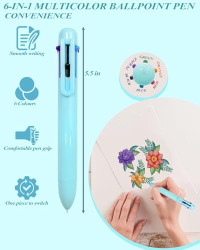 54pcs Aesthetic School Supplies Cute Stationary Set with Pencil Case 12 Highlighters, 5 Black & 6 Color Ink Gel Pens, 6-in-1 Ballpoint Pen,5 Mechanical Pencils 0.5-2.0mm for College Essentials (Blue) - color: Blue