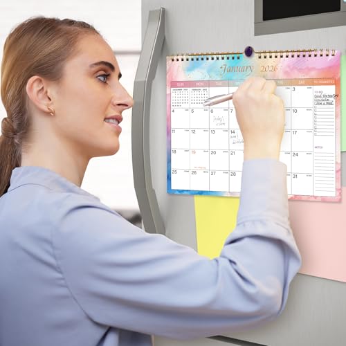 Lbylyhxc 2026 Calendar - Includes January 2026 to June 2027-18 Monthly Wall Calendar 2026, 11 x 8.5 Inches.Thick Paper with Julian Dates and Block for New Year and Christmas Presents (Wall Calendar 2026-2027 Colorful) - color: Wall Calendar 2026-2027 Colo