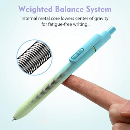 Hiacry 8 Pcs Gel Pens - 0.7mm Fine Point Quick-Dry Blue Ink Fidget Pens | Smooth Writing Pens, No Bleed, No Smear, Note Taking Journaling, School Office Supplies for Men & Women (Gradient 8Pcs) - color: Gradient Blue Ink -8pcs