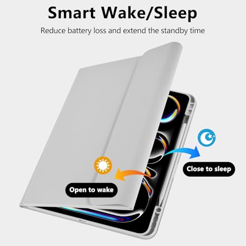 aMZCaSE for iPad Pro 13 inch Case with Keyboard (M5/M4) 2025/2024, for iPad Pro 13 Keyboard with Magnetic Detachable Folio Slim Cover, Smart Sleep/Wake, Pencil Holder, Gray - color: Gray