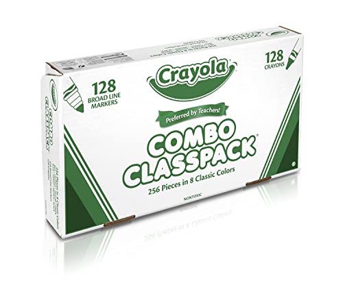 Crayola Crayons & Washable Markers Classpack (256ct), Teacher Classroom Must Haves, Bulk Markers for Kids, Art Supplies for Preschool & Kindergarten