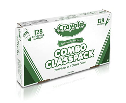 Crayola Crayons & Washable Markers Classpack (256ct), Teacher Classroom Must Haves, Bulk Markers for Kids, Art Supplies for Preschool & Kindergarten