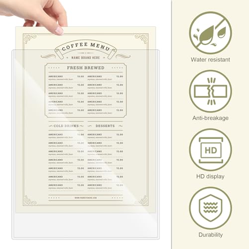 6 Pcs 8.5 x 11'' Rigid Print Protectors, Clear Rigid Top loaders Plastic Paper Page Protectors, Clear Plastic Page Protectors for Photos and Documents