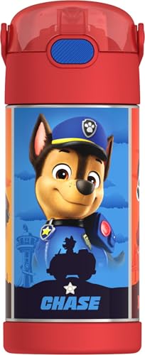 THERMOS FUNTAINER Water Bottle with Straw - 12 Ounce - Kids Stainless Steel Vacuum Insulated Water Bottle with Lid, Paw Patrol - color: Paw Patrol Boy