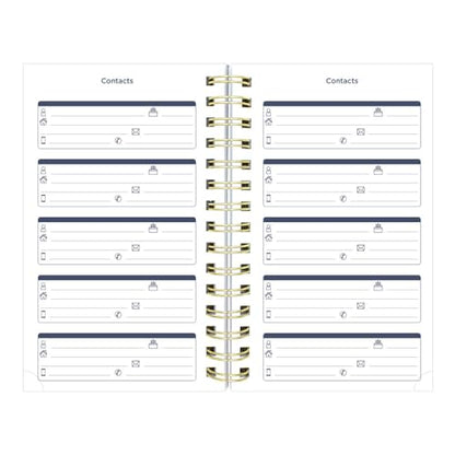 Blueline® Essential Academic Daily/Monthly Planner, August 2025 to July 2026, Gold Twin-Wire Binding, Poly Cover, 8" x 5", Under the Sea Design, Waves (CA214PH.02-26)