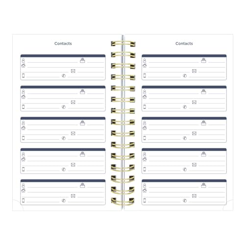 Blueline® Essential Academic Daily/Monthly Planner, August 2025 to July 2026, Twin-Wire Binding, Poly Cover, 8" x 5", Blossom Design, White (CA214PG.01-26)