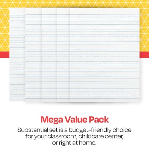 School Smart-85353 Skip-A-Line Ruled Writing Paper, 3/8 Inch Ruled Short Way, 8 x 10-1/2 Inches, White, Pack of 500 - size: 8" x 10.5" - 3/8" Ruled