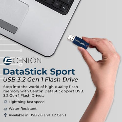 Water Resistant 64GB DataStick Sport by Centon, 5 Pack, USB 3.2 Gen1 Flash Drive Memory Stick for Storage and Backup - size: 64 GB, style: Pack of 5