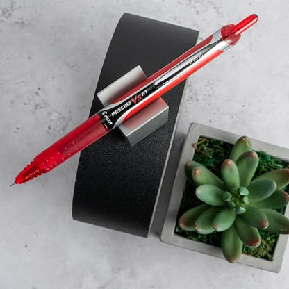 Pilot Precise V5 RT Refillable & Retractable Rollerball Pens, Extra Fine Point Pens 0.5 mm, Red, Pack of 12 - Ideal for School, Journaling & Office Writing - color: Red, size: 12 Count (Pack of 1)