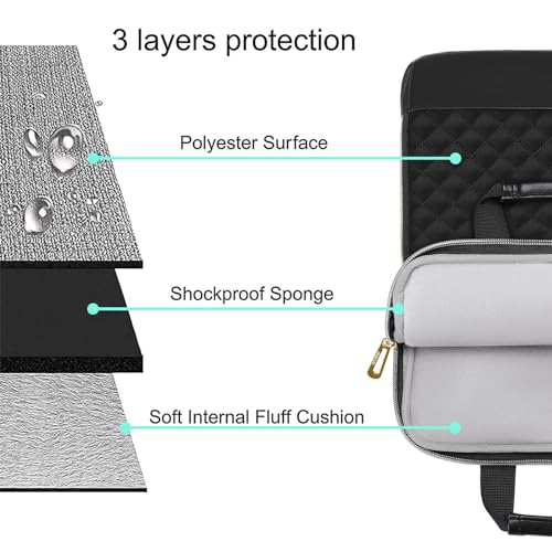 MOSISO 9-11 inch Tablet Sleeve Bag for iPad A16 2025, iPad Air 11 inch M3 M2, iPad Pro 11 M4, iPad 10/9/8/7th, Galaxy Tab A9+/S9/S8/Plus 11, Square Quilted Carrying Case with 2 Pockets, Black - color: Black, size: 11 inch
