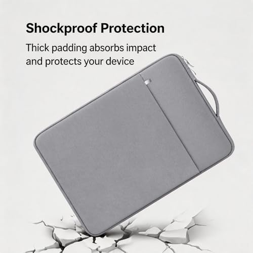 RAINYEAR 15 inch Laptop Sleeve Carrying Case with Handle & Pocket, Gray | Protective Padded Polyester Laptop Sleeve Case Briefcase for 15 Inch MacBook Air/Pro , 15 inch Surface Laptop 3/4 - color: Gray, size: 15"-15.4"