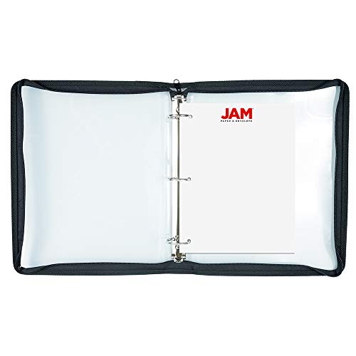 JAM PAPER Plastic Zipper 1.5 inch Binder - Clear 3 Ring Binder - Sold Individually - color: Clear