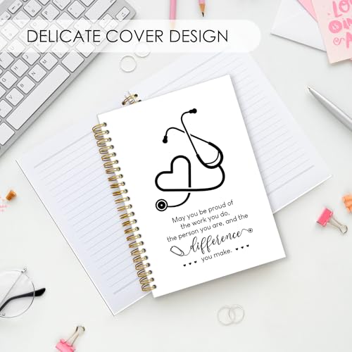 Nurse Spiral Notebook Gifts, RN Appreciation Thank You Gifts for Nurses Week Hardcover Lined Notebooks Journal for Office Work, Nursing School Student Future Nurse Notebook A5 5.5x8.3 - color: nurse-white