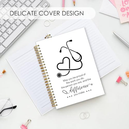 Nurse Spiral Notebook Gifts, RN Appreciation Thank You Gifts for Nurses Week Hardcover Lined Notebooks Journal for Office Work, Nursing School Student Future Nurse Notebook A5 5.5x8.3 - color: nurse-white