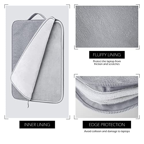 16 Inch Laptop Sleeve Case Carrying Bag Compatible with 16 inch MacBook Pro M4 M3 M2 M1, Waterproof Chromebook Cover Computer Zipper Pouch with Handle Pocket, Gray - color: Gray, size: 16"