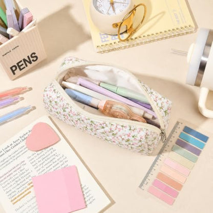 22Pcs Book Annotation Kit Aesthetic Pencil Case with Supplies School Annotation Supplies Gel Pen Transparent Sticky Note Taking Bible Study College Stationery Supplie (Pink Floral) - color: Pink Floral