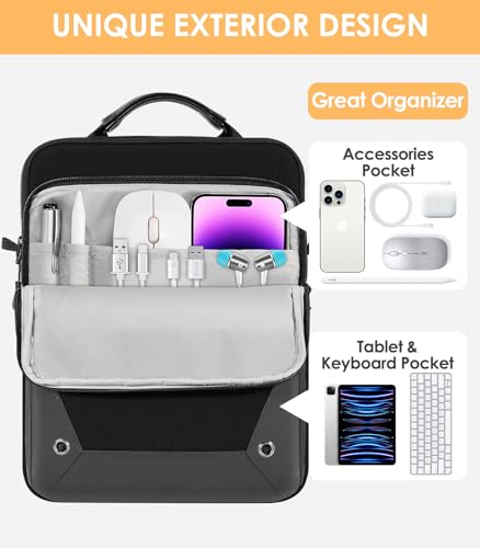 MoKo 9-11 Inch Tablet Sleeve Bag 360° Protetive Carrying Case Compatible with iPad 10th 10.9, iPad Air 5/4th 10.9, iPad 9/8th 10.2, iPad Pro 11, Tab S8/S9 11, with Handle and Shoulder Strap, Black - color: Black & Gray
