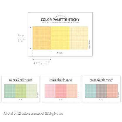 Monolike Color Palette Sticky Grid 300 C Set 4p - Self-Adhesive Memo Pad 30 Sheets - color: Grid 300 C