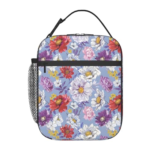 Insulated Lunch Box for Kids Boys Girls, Reusable Lunch Bag for School, Office, Work, Picnic, Travel, Blossom Floral Lunch Box - color: lunch box 99