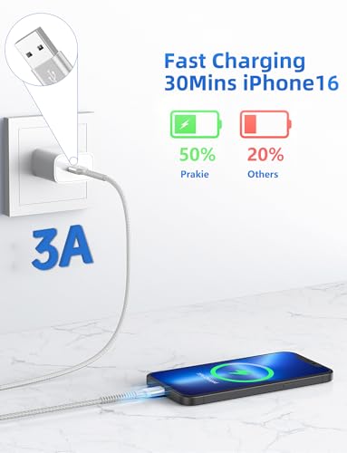 USB A to USB C Cable Fast Charging [2 Pack, 6FT], USB to USB C Charger Cable Upgraded Extra Durable Braided USBC Cable Compatible with iPhone 17 16 15 Pro Max, Samsung Galaxy S26 and More -Silver - color: Silver, size: 6FT, style: USB A to USB C