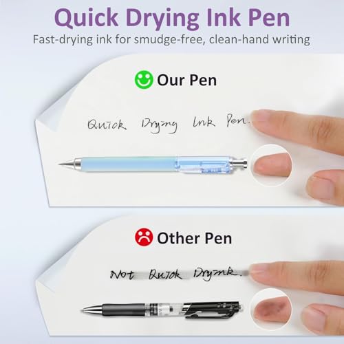 FIOVER Gel Pens, 12 Pcs 0.5mm Quick Dry Black Ink Pens, Fine Point Smooth Writing Pens, Retractable with Silicone Grip, High-End Cute Aesthetic Office School Supplies, Gifts for Women Men (12pcs) - color: 12pcs black