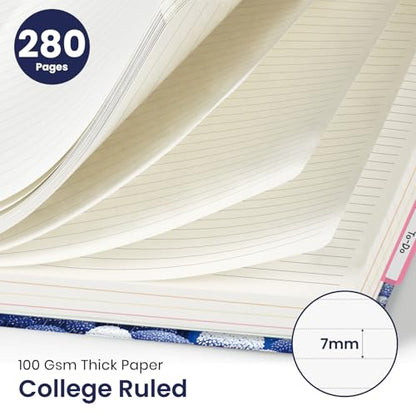 Large Spiral Lined Notebook for Work with Dividers & Tabs, 8.5"x11" Hardcover 5 Subject Notebook, College Ruled, 280 Pages, Blue Valley - color: J - Blue Valley