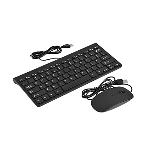 Wired Keyboard and Mouse, Ultra-Thin USB Keyboard Optical Mouse Set ComboFull Size Wire Corded Keyboard Mouse Combo Set with Number Pad for Laptop,PC,Desktop(Black)