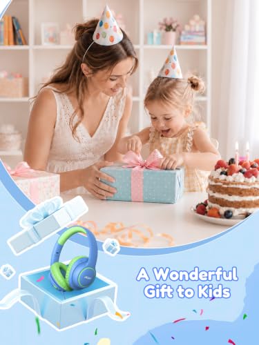 Acer Kids Headphones Wired for School - Over Ear Design, 85/94dB Safe Volume Limit, 3.5mm Jack Foldable Headphones for Toddler Boys Girls Classroom Yoto Player Chromebook Travel (Blue Green) - color: Blue Green